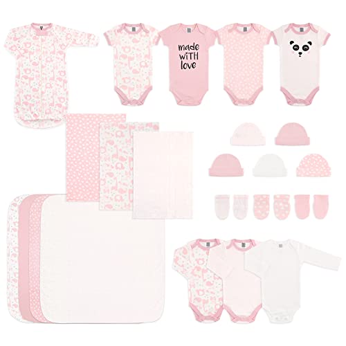 The Peanutshell Newborn Essentials Layette Gift Set for Baby Girls 23 Piece Fits Newborns to 3 Month 0 belly baby and beyond