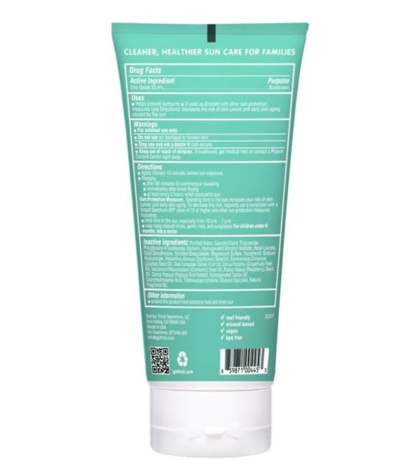 Thinksport Kids SPF 50 Mineral Sunscreen Safe Natural Sunblock for Children Water Resistant Sun Cream Broad Spectrum UVAUVB Sun Protection Vegan Reef Friendly Sun Lotion 6oz 0 0 belly baby and beyond