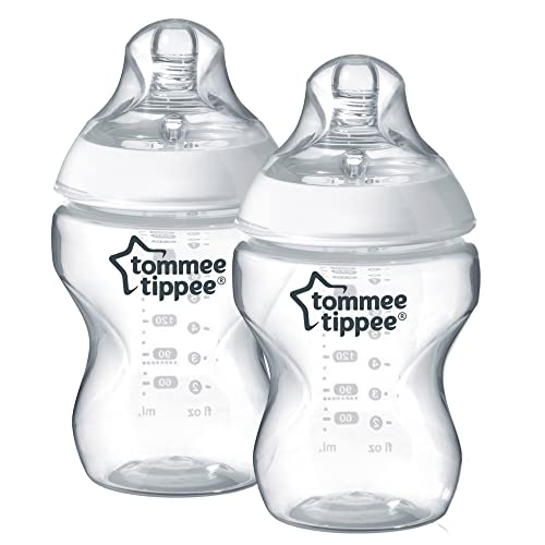 Tommee Tippee Closer to Nature Baby Bottles Slow Flow Breast Like Nipple with Anti Colic Valve 9oz 2 Count 0 belly baby and beyond