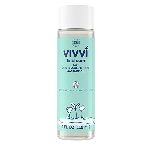 VIVVI BLOOM Gentle 2 in 1 Baby Scalp Body Massage Oil Fast Absorbing Formula Ideal to Moisturize for Massage to Remove Dry Flakes on Scalp Hypoallergenic 4 fl Oz 0 belly baby and beyond