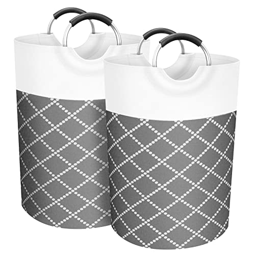 VOSGO Laundry Basket 2 Pack 82L Waterproof Laundry Hamper Collapsible Laundry Bag with Comfortable Curved Handle Laundry Room Organization Laundry Baskets for College Dorm Family Kids Toys Grey 0 belly baby and beyond