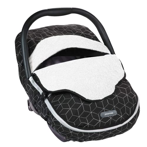 Yoofoss Baby Car Seat Cover Winter Carseat Canopies Cover to Protect Baby from Cold Wind Super Warm Plush Fleece Baby Carrier Cover for Infant Boys Girls Black 0 belly baby and beyond