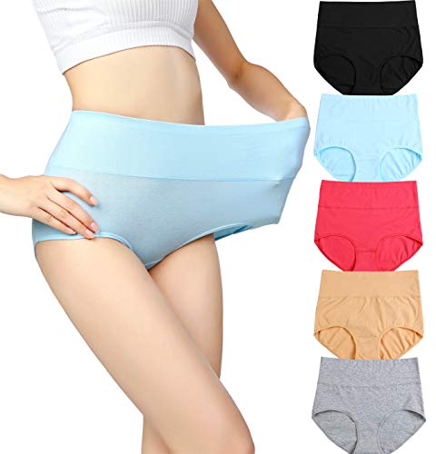 cauniss Womens High Waist Cotton Panties C Section Recovery Postpartum Soft Stretchy Full Coverage Underwear5 Pack 0 belly baby and beyond