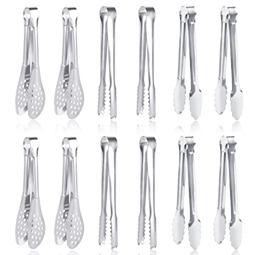 12 Pack Premium Small Serving Tongs Dmoera Mini Stainless Steel Appetizer Tongs 51Inch127cm 0 belly baby and beyond