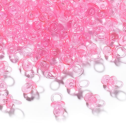 150 Mini Acrylic Pacifiers for Baby Shower Game 086 Inch Bulk Chupones para Gender Reveal Party Favors Table Decoration Pink 0 belly baby and beyond