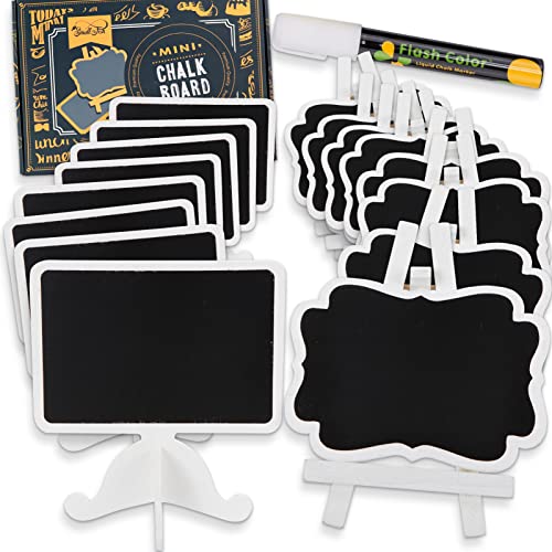 16 Pack Mini Chalkboard Sign for Food Buffet Wedding Brunch and Party Catering Supplies Display Table Number and Place Card Wooden White Framed Easel and Board with Erasable Marker 0 belly baby and beyond