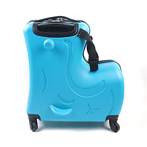20 Inch Ride On Suitcase for Kids Cute Lightweight Kids Ride On Trolley Luggage Kids Travel Suitcase Toddler Luggage with Universal Wheel Carry On Luggage Travel Suitcase with Lock ABSPC Blue 0 belly baby and beyond