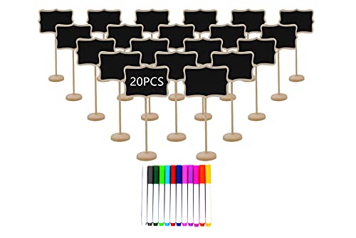 20PCS Wood Mini Chalkboard Sign with Easel StandFood Labels for Party BuffetBlackboard for Message Board SignsWeddings Place Cards Birthday PartiesTable NumbersPlantsSpecial Event Decorations 0 belly baby and beyond