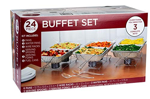 24 Piece Party Serving Kit Includes Chafing Dish Buffet Set and Serving Utensils For All Types Of Parties And Events 3 complete Disposable Party Sets 0 belly baby and beyond