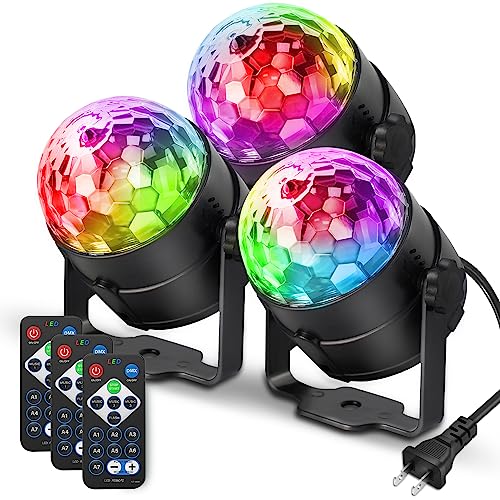 3 Pack Party Lights DJ Disco Ball Strobe 7 Colors Sound Activated Stage Light with Remote Control for Karaoke Kids Festival Celebration Birthday Xmas Wedding Bar Club 0 belly baby and beyond