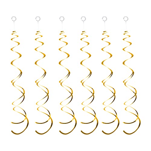 30 Pieces Gold Hanging Swirl Decorations Plastic Streamer Party Swirl Spiral Decorations for Ceiling Wedding Baby Shower Birthday Party Supply 0 belly baby and beyond