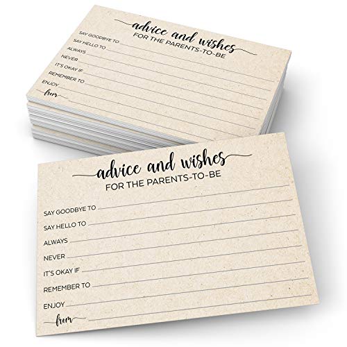 321Done Advice and Wishes for the Parents to Be Cards Tan 4x6 Made in USA Fun Simple Cute Baby Shower Advice Game for Mom Dad to Be 50 Cards 0 belly baby and beyond
