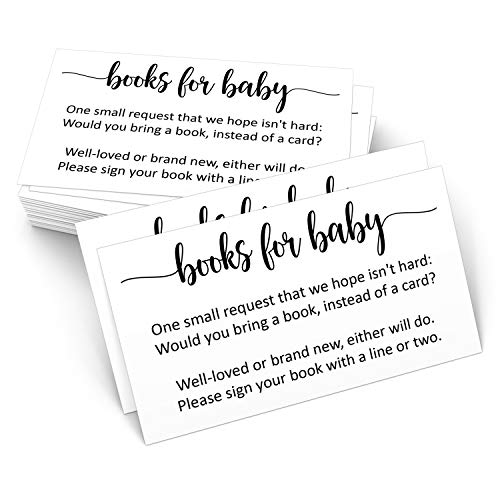 321Done Books for Baby Cards Set of 50 35 x 2 Baby Shower Insert for Invitations Business Card Size Book Instead of Card Request Gift Small White Made in USA 0 belly baby and beyond