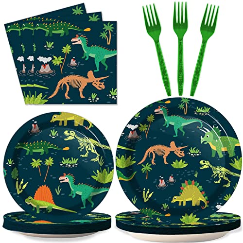 96 Pcs Dinosaur Party Supplies Fossil Dinosaur World Tableware Set Dinosaur Theme Plates Napkins Party Decorations Dino Dinnerware for Boys Kids Birthday Baby Shower Tableware Party Favors 24 Guests 0 belly baby and beyond