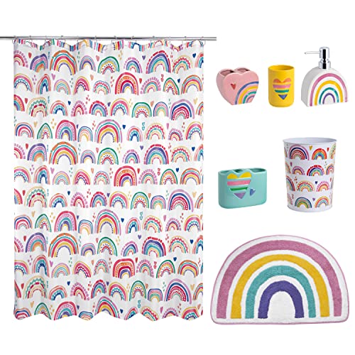 Allure Home Creation Rainbow Hearts Bath Set 7 Piece Bundle 0 belly baby and beyond