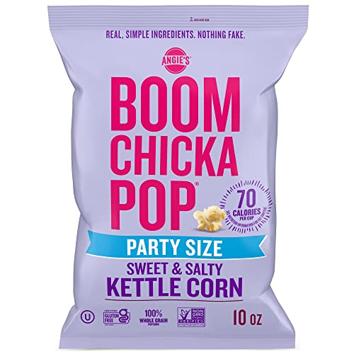 Angies BOOMCHICKAPOP Sweet and Salty Kettle Corn Popcorn Gluten Free Party Size 10 oz 0 belly baby and beyond