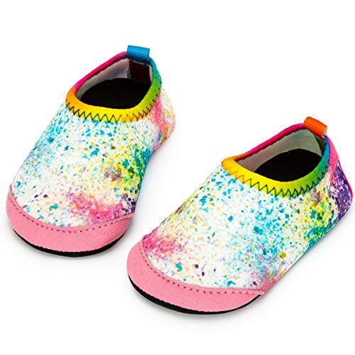 Apolter Baby Boys and Girls Swim Water Shoes Barefoot Aqua Socks Non Slip for Beach Pool Toddler Kids 0 4 belly baby and beyond