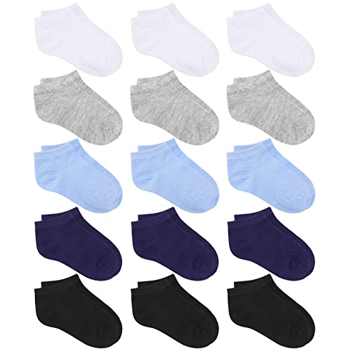 Auranso 15 Pairs Toddler Low Cut Half Cushion Socks Kids Boys Girls Athletic Ankle Socks 0 2 belly baby and beyond