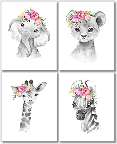 Baby Safari Animals Wall Art Prints Safari Nursery Decor Set of 4 Zoo Jungle Animal Pictures Watercolor Boys Girls Room Posters Unframed 8x10 0 belly baby and beyond