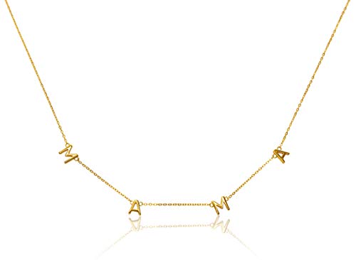 Benevolence LA Mama Necklace Dainty Necklace 14k Gold Dipped Necklaces For Women Gifts for Mom Gold Necklace Mom Necklace Necklaces for Mom Travel Accessories for Women Designed in California 0 belly baby and beyond