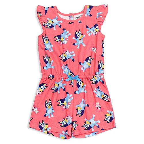 Bluey Polly Puppy Bingo French Terry Sleeveless Romper Infant to Big Kid 0 belly baby and beyond