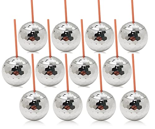 Bolaras Disco Ball Party Cups in Bulk 12 Pack Silver with Lids Straws Name Tags Ideal for Bachelorette Party Celebrations 0 belly baby and beyond