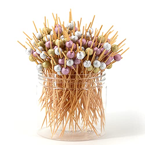 Cocktail Picks 200 Counts Handmade Sticks Wooden Natural Bamboo Toothpicks Cocktail Sticks Party Supplies Pearl 0 belly baby and beyond