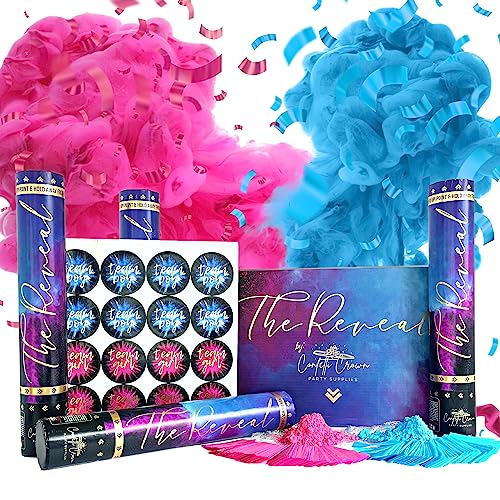 Confetti Crown Baby Gender Reveal Confetti Powder Cannon 12 PACK OF 4 2 Pink 2 Blue 100 Biodegradable Confetti Powder Smoke 0 belly baby and beyond