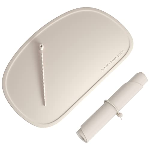 Cuddle Campus Silicone Placemat with Raised Edges for KidsToddlersBabies Non Slip Table Setting Placemat for DiningCome with String for Storage Buttercream 0 belly baby and beyond