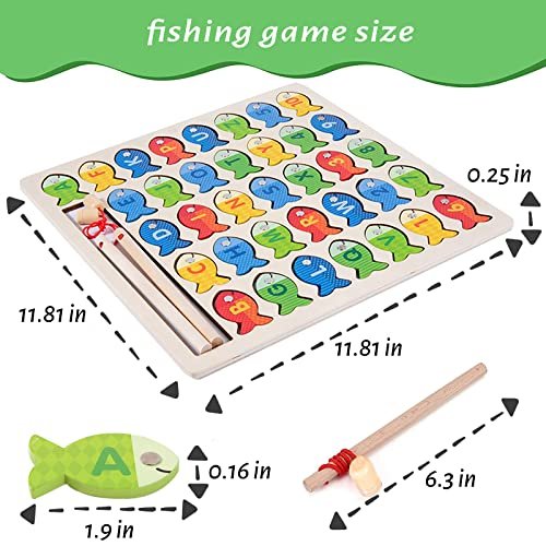 Buy Diaodey Wooden Magnetic Fishing Game for Toddlers 1-3, Montessori Toys  with Letters and Numbers, Preschool Classroom Learning ABC and Math  Educational Toys Gifts for 3 4 5+ Year Old Kids(2 Poles) @ $19.99