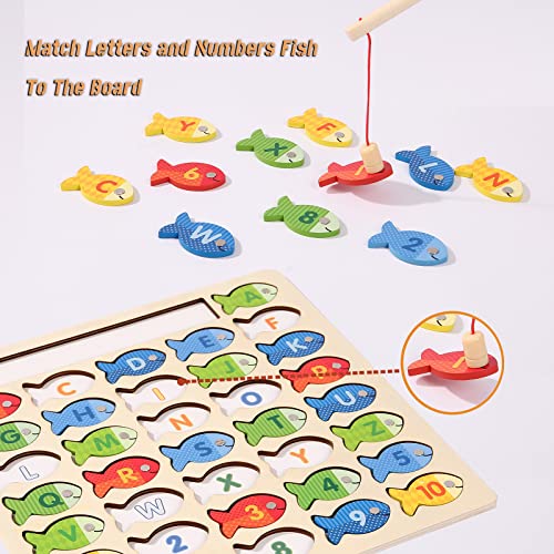 Buy Diaodey Wooden Magnetic Fishing Game for Toddlers 1-3, Montessori Toys  with Letters and Numbers, Preschool Classroom Learning ABC and Math  Educational Toys Gifts for 3 4 5+ Year Old Kids(2 Poles) @ $19.99