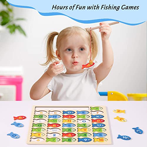 Buy Diaodey Wooden Magnetic Fishing Game for Toddlers 1-3