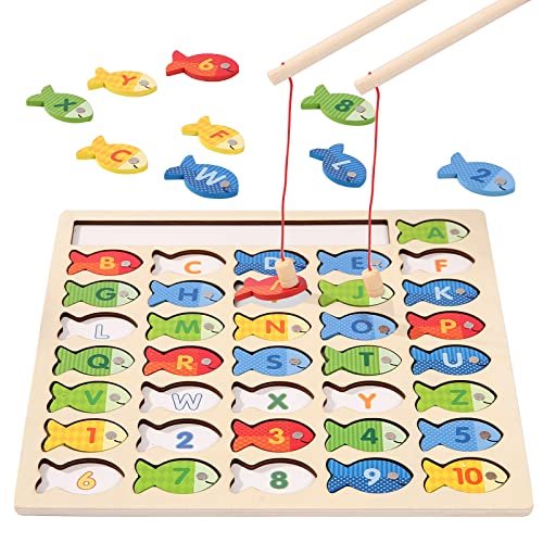 Buy Diaodey Wooden Magnetic Fishing Game for Toddlers 1-3, Montessori Toys  with Letters and Numbers, Preschool Classroom Learning ABC and Math  Educational Toys Gifts for 3 4 5+ Year Old Kids(2 Poles) @ $19.99