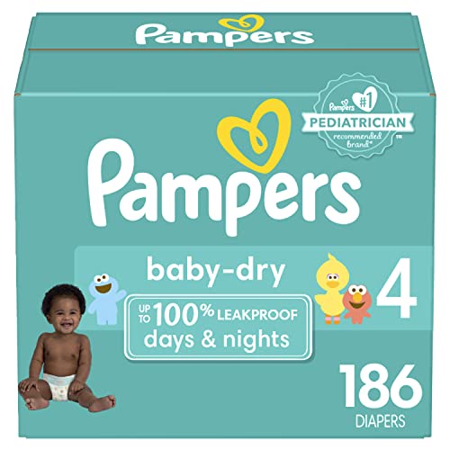 Diapers Size 4 186 count Pampers Baby Dry Disposable Diapers 0 belly baby and beyond