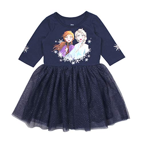 Disney Frozen Elsa and Anna Girls Tutu Dress for Toddler and Little Kids Navy 0 belly baby and beyond