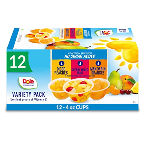Dole Fruit Bowls No Sugar Added Variety Pack Peaches Mandarin Oranges Cherry Mixed Fruit Back To School Gluten Free Snack 4oz 12 Cups 0 belly baby and beyond