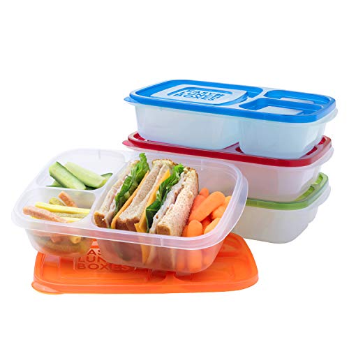 EasyLunchboxes Bento Lunch Boxes Reusable 3 Compartment Food Containers for School Work and Travel Set of 4 Classic 0 belly baby and beyond