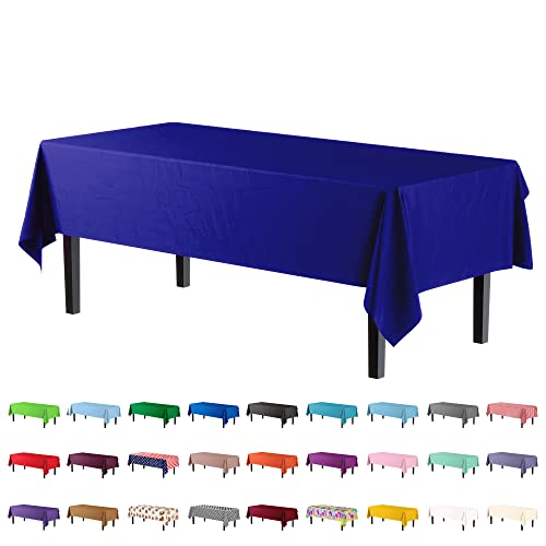 Exquisite 6 Pack Premium Plastic Tablecloth 54in x 108in Rectangle Plastic Table Cover Navy 0 belly baby and beyond