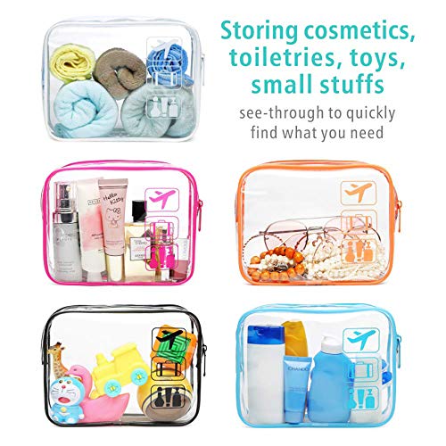 F color TSA Approved Toiletry Bag 5 Pack Clear Toiletry Bags Quart Size Travel Bag Clear Cosmetic Makeup Bags for Women Men Carry on Airport Airline Compliant Bag 5 Colors 0 1 belly baby and beyond