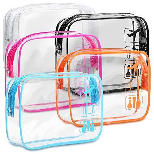 F color TSA Approved Toiletry Bag 5 Pack Clear Toiletry Bags Quart Size Travel Bag Clear Cosmetic Makeup Bags for Women Men Carry on Airport Airline Compliant Bag 5 Colors 0 belly baby and beyond