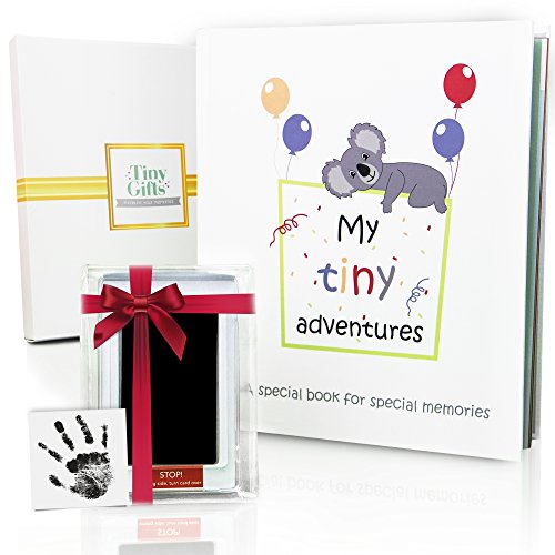 First 5 Years Baby Memory Book Clean Touch Ink Pad Gift Box Record Your Girl or Boy Photos Milestones Keepsake Journal Scrapbook Photo Album Modern Gift for Expecting Parents 0 belly baby and beyond