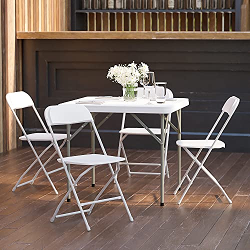 Flash Furniture Hercules Series Plastic Folding Chair White 4 Pack 650LB Weight Capacity Comfortable Event Chair Lightweight Folding Chair 0 belly baby and beyond