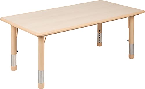Flash Furniture Wren 23625W x 4725L Rectangular Natural Plastic Height Adjustable Activity Table 0 belly baby and beyond