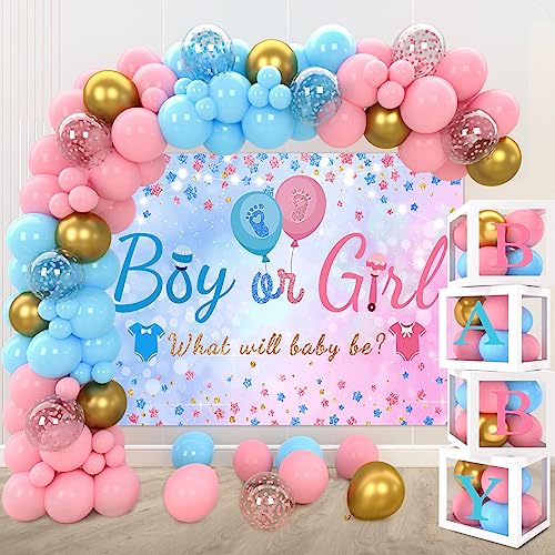  showerboy  Buy Gender Reveal Baby Balloon Boxes Decorations, Pink Blue ...