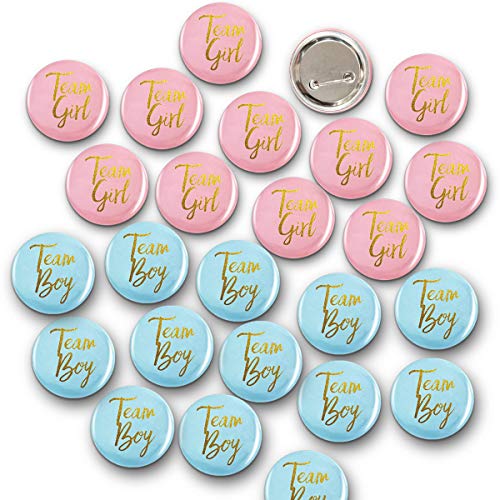 Gender Reveal Button Pins 50 Pcs Team Boy Girl Button Pins Baby Shower Pink blue Button Pin for Baby Shower Party Favors Gender Reveal Party Supplies 0 belly baby and beyond