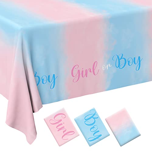 Gender Reveal Party Supplies Disposable Tablecloth Plastic Waterproof Table Cover for Boy or Girl Gender Reveal Party Baby Shower Birthday Party Decorations 3 Pack 54X108inch 0 belly baby and beyond