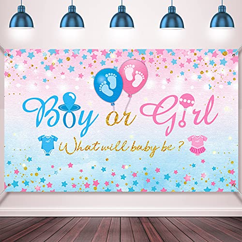 Gender Reveal Party Supplies Gender Reveal Background Boy or Girl Backdrop Blue Pink Gender Party Reveal Banner What Will Baby Be Banner Baby Shower Photography Photo Booth 708 x 433 Inch 0 belly baby and beyond