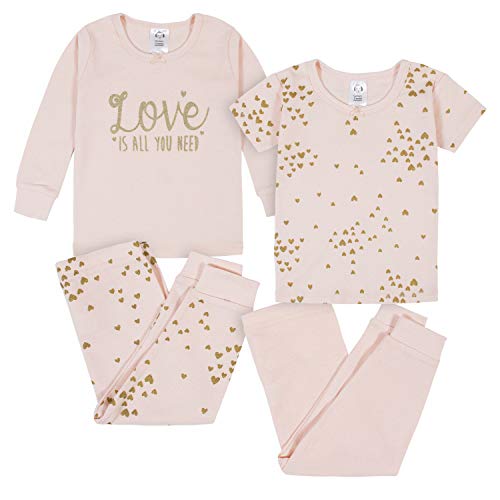 Gerber Baby Girls Toddler Snug Fit 4 Piece Pajama Set 0 belly baby and beyond
