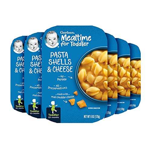 Gerber Mealtime for Toddler Pasta Shells Cheese 6 Ounce Pack of 6 0 belly baby and beyond