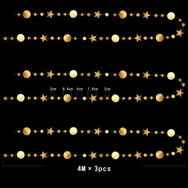 Gold Twinkle Little Star Party Garlands Glitter Hanging Moon Stars Decorations Kids Birthday Bday Baby Shower Wedding Ramadan EID Graduation Party Supplies 0 1 belly baby and beyond